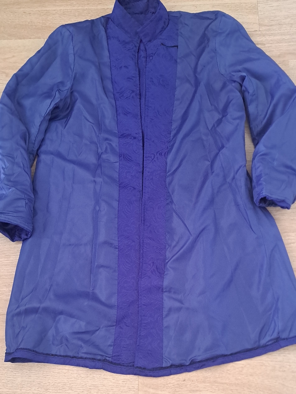 Parrot Blue Costume Men's Court Prince Satin-Look Lined Jacket - Picture 8 of 8